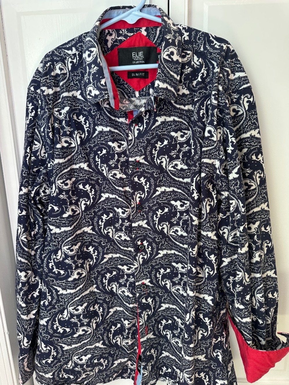 Blue and white patterned Elie Balleh button down